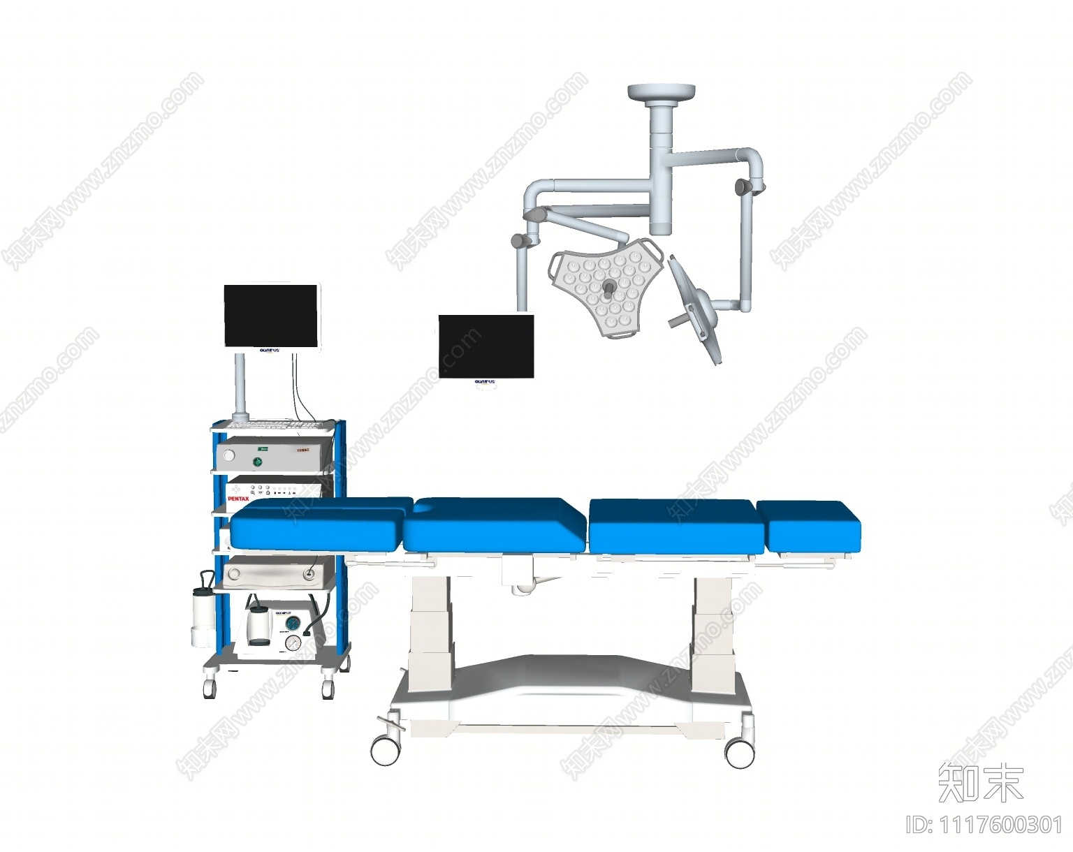 现代手术台医院设备组合SU模型下载【ID:1117600301】