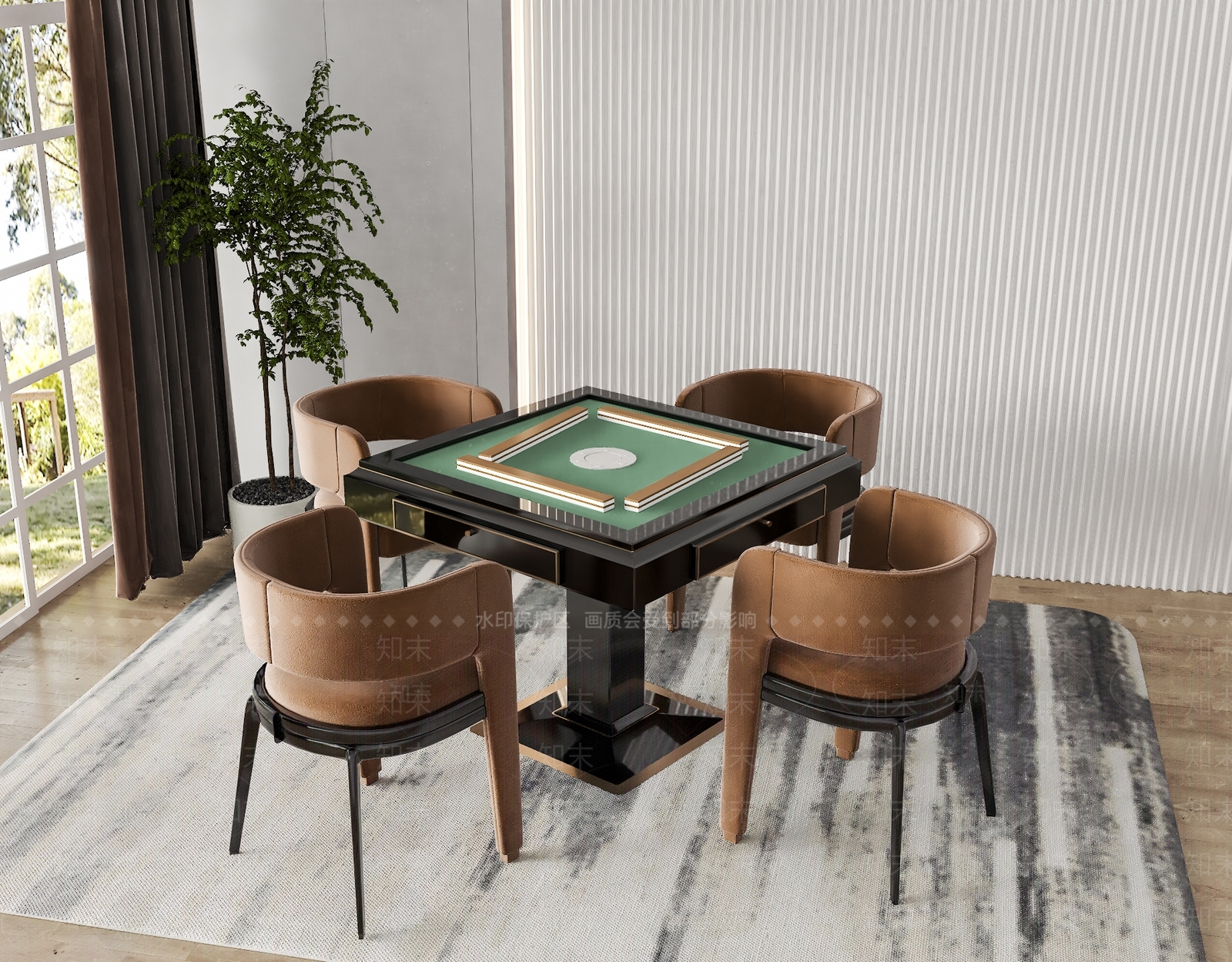 现代麻将桌3D模型下载【ID:1117602214】