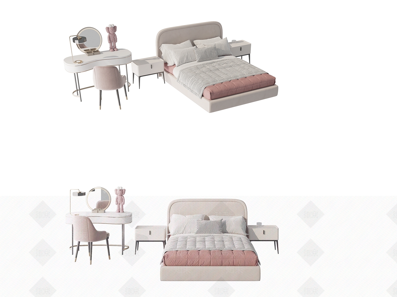 现代儿童床3D模型下载【ID:1117607848】