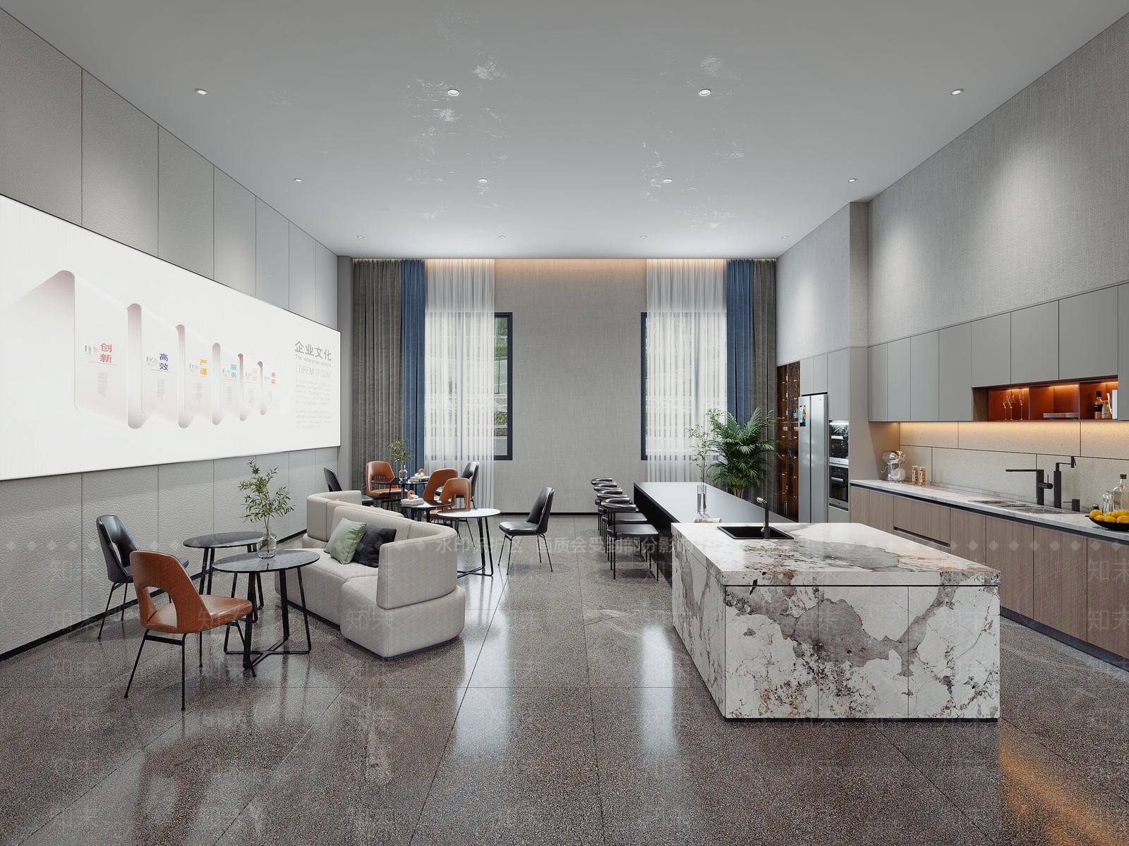 现代办公大厅3D模型下载【ID:1117615105】