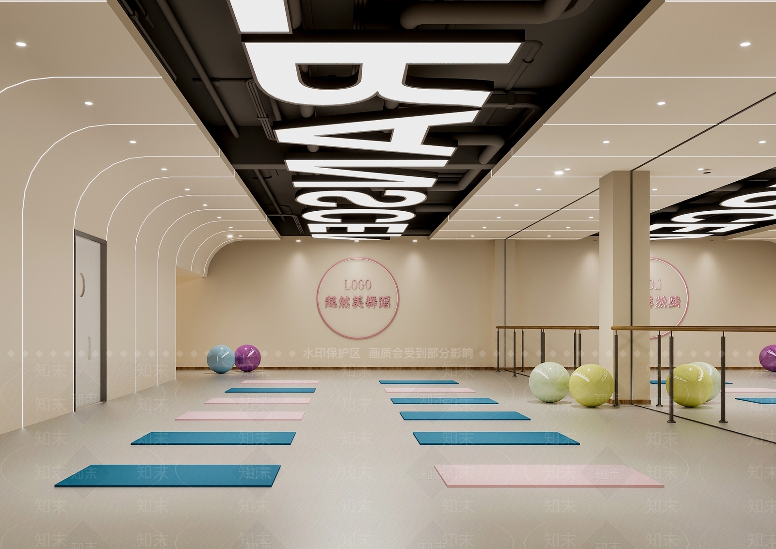 现代瑜伽室3D模型下载【ID:1117619202】