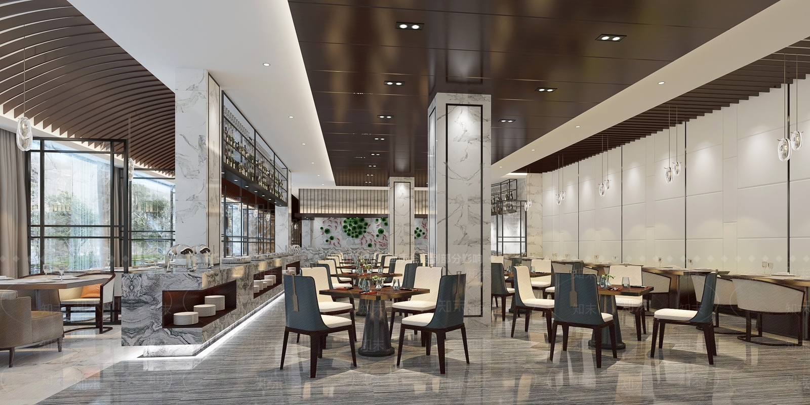 中式自助餐厅3D模型下载【ID:1117631561】