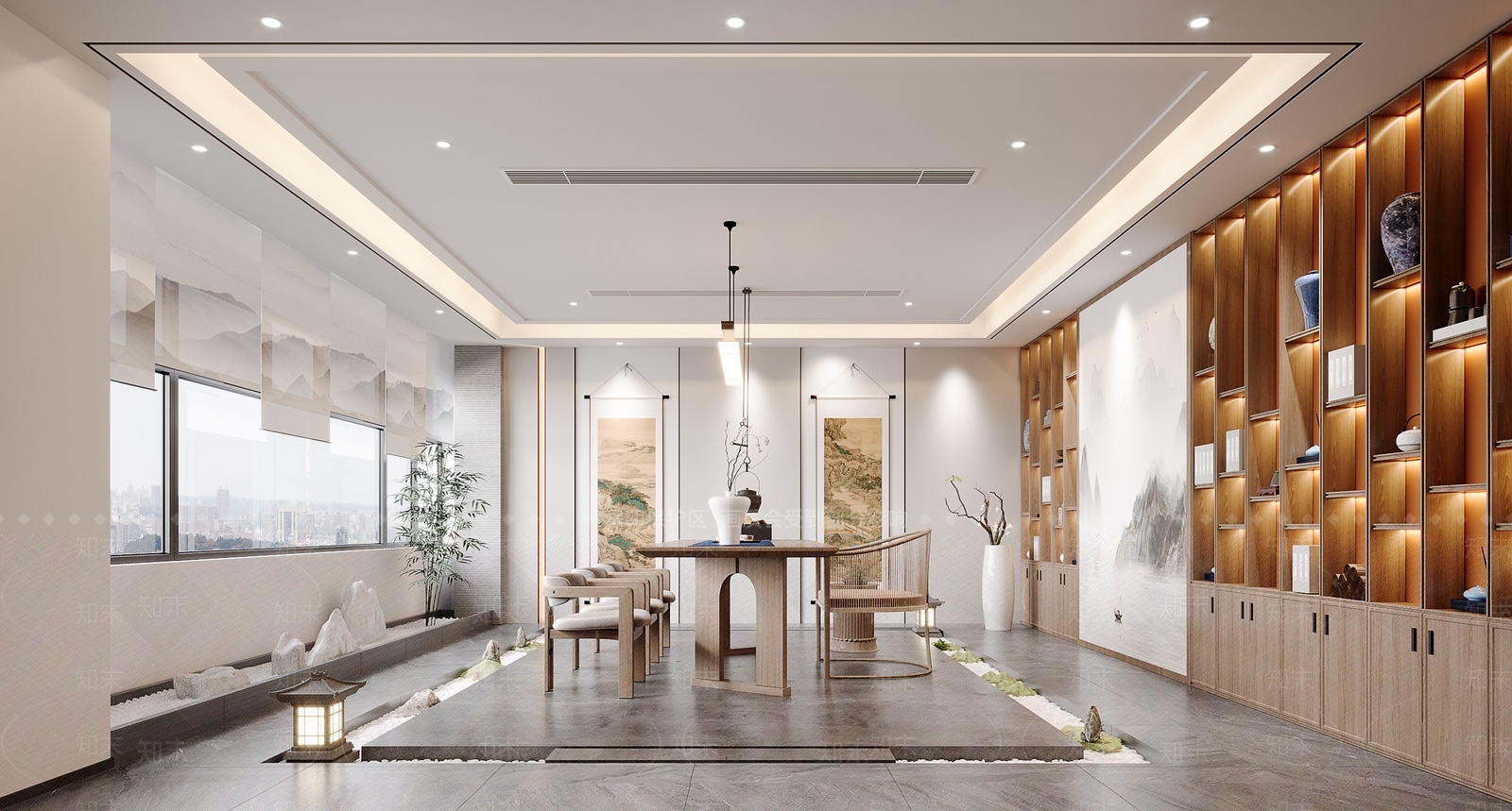 新中式茶馆3D模型下载【ID:1117640066】
