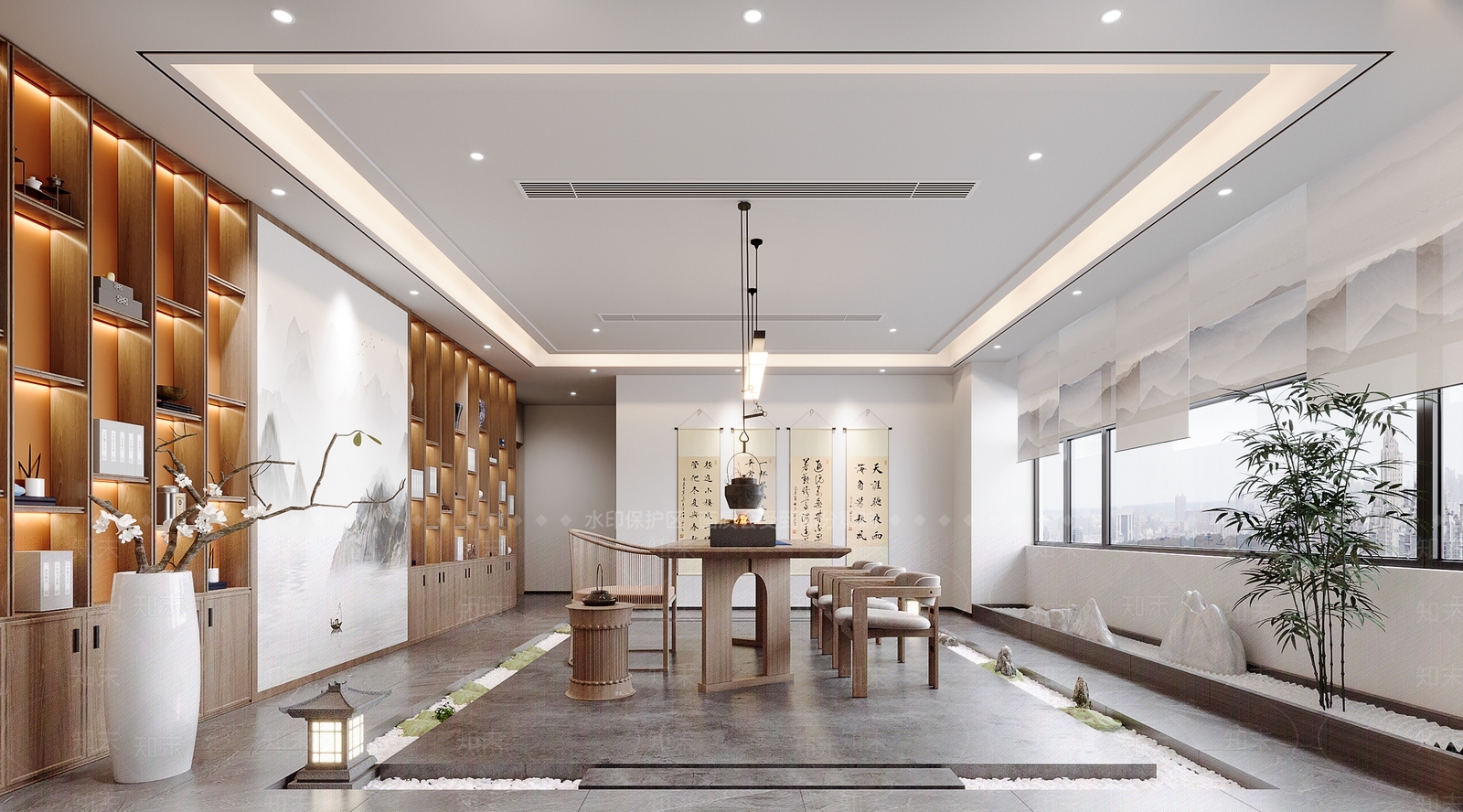 新中式茶馆3D模型下载【ID:1117640066】