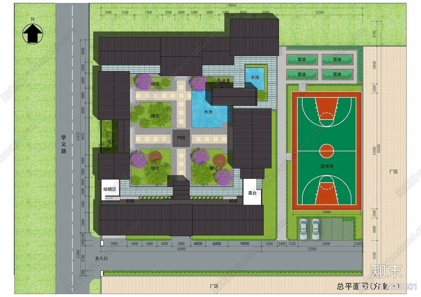 私人四合院总平面布置图施工图下载【ID:1117652601】