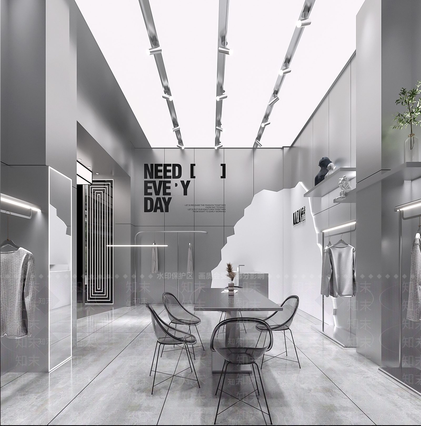现代男装服装店3D模型下载【ID:1118160467】