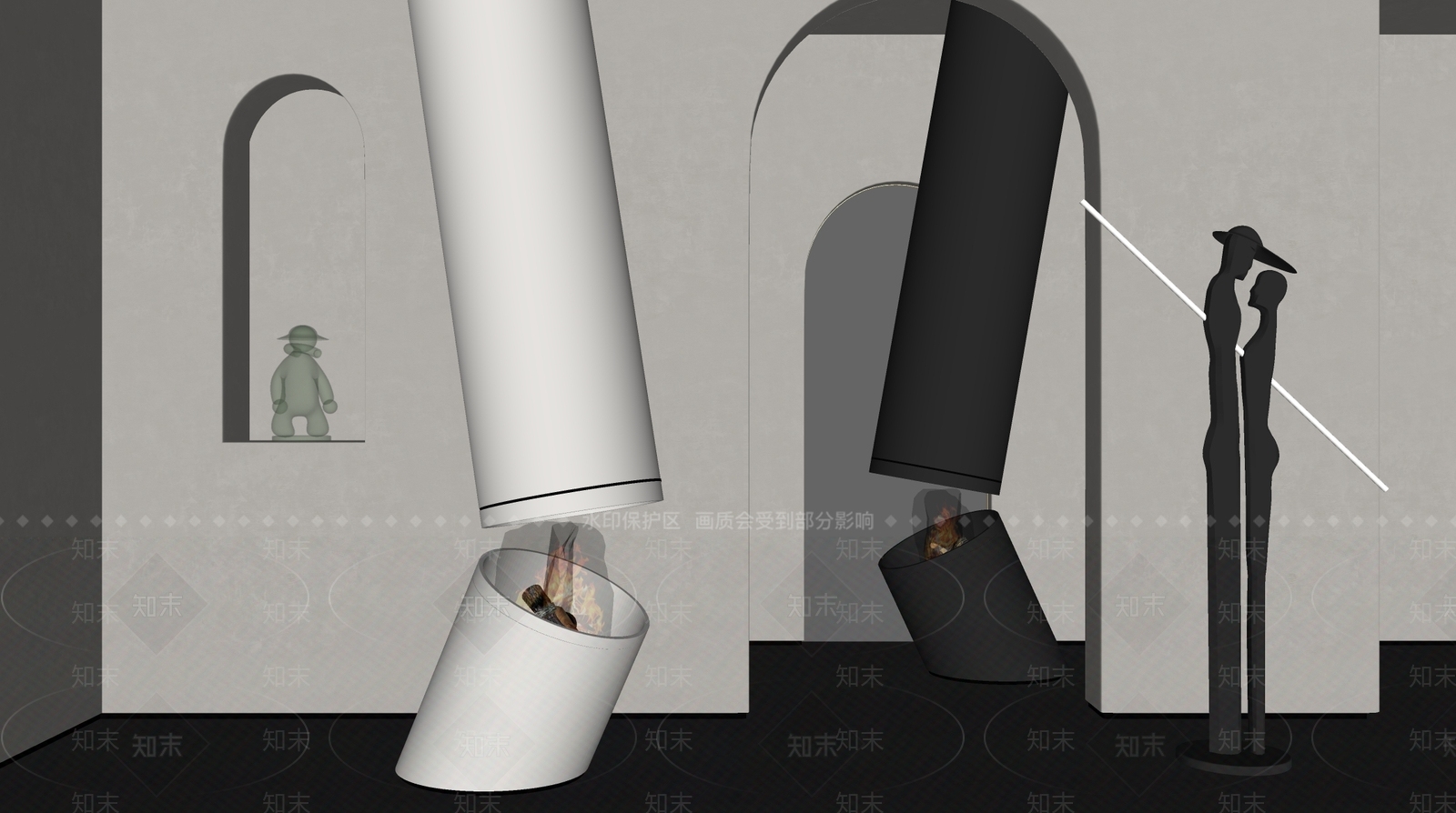现代壁炉SU模型下载【ID:1117661794】