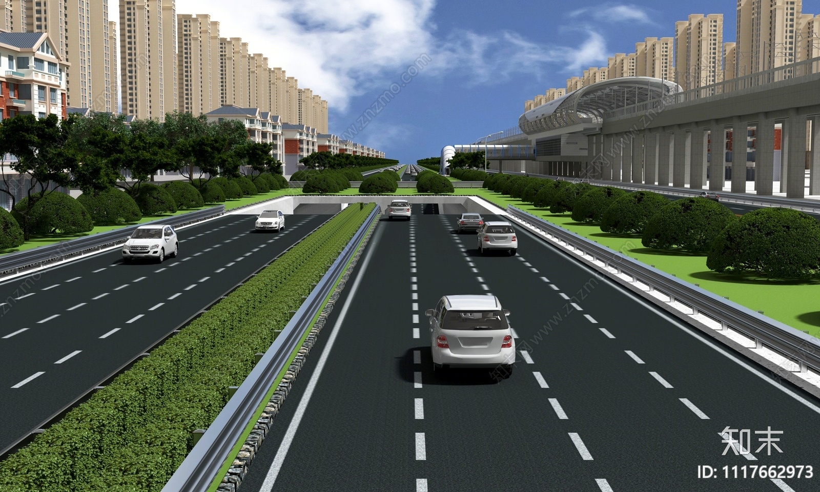 现代城市道路3D模型下载【ID:1117662973】