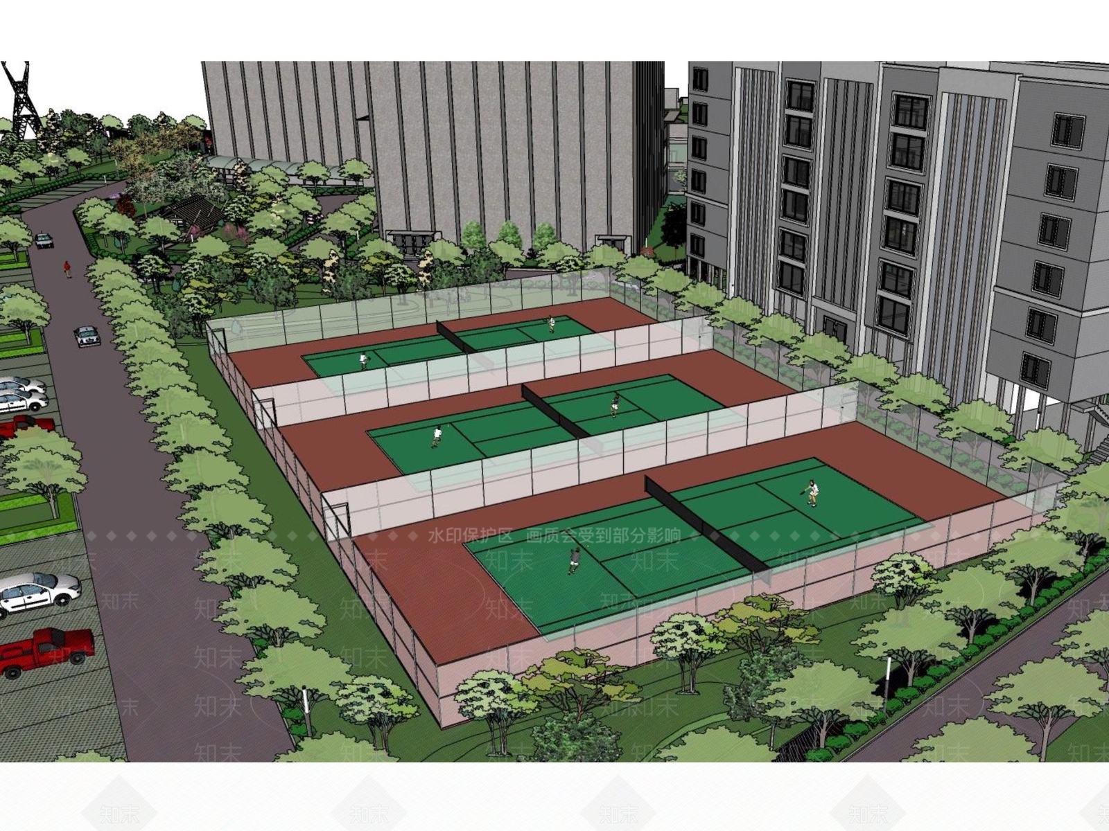 现代办公园区景观SU模型下载【ID:1117662783】