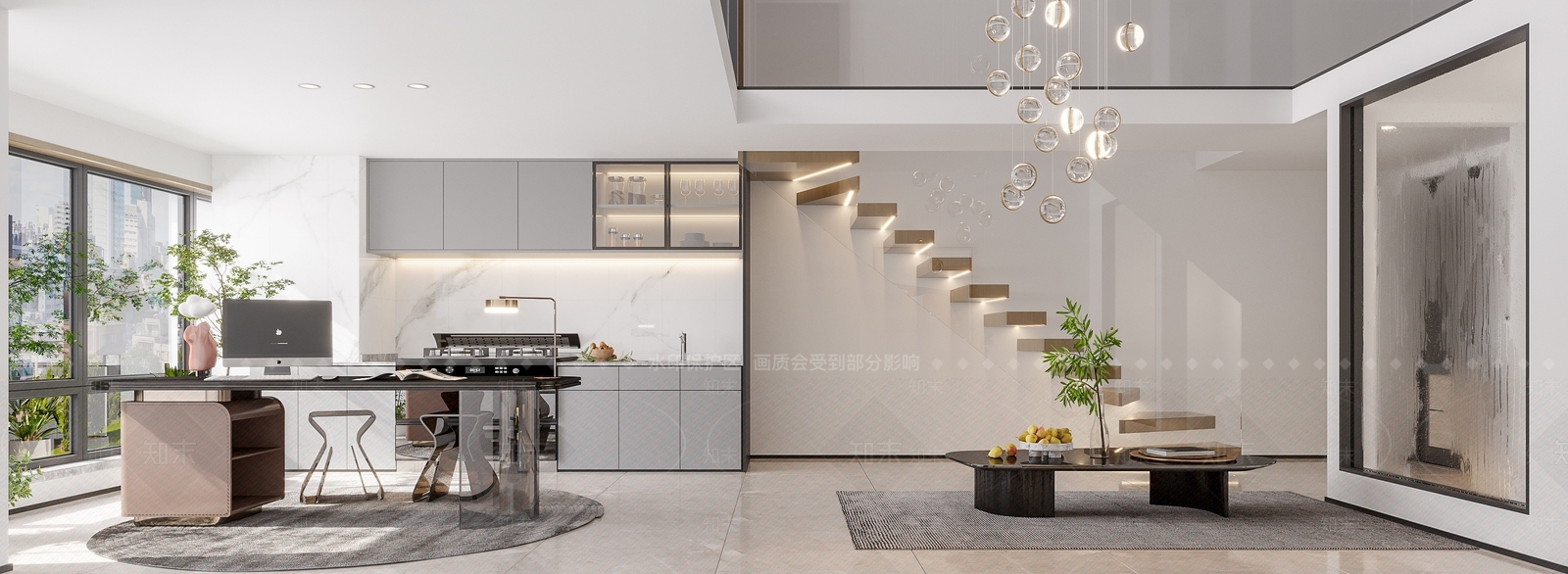 现代挑空公寓房3D模型下载【ID:1117665297】