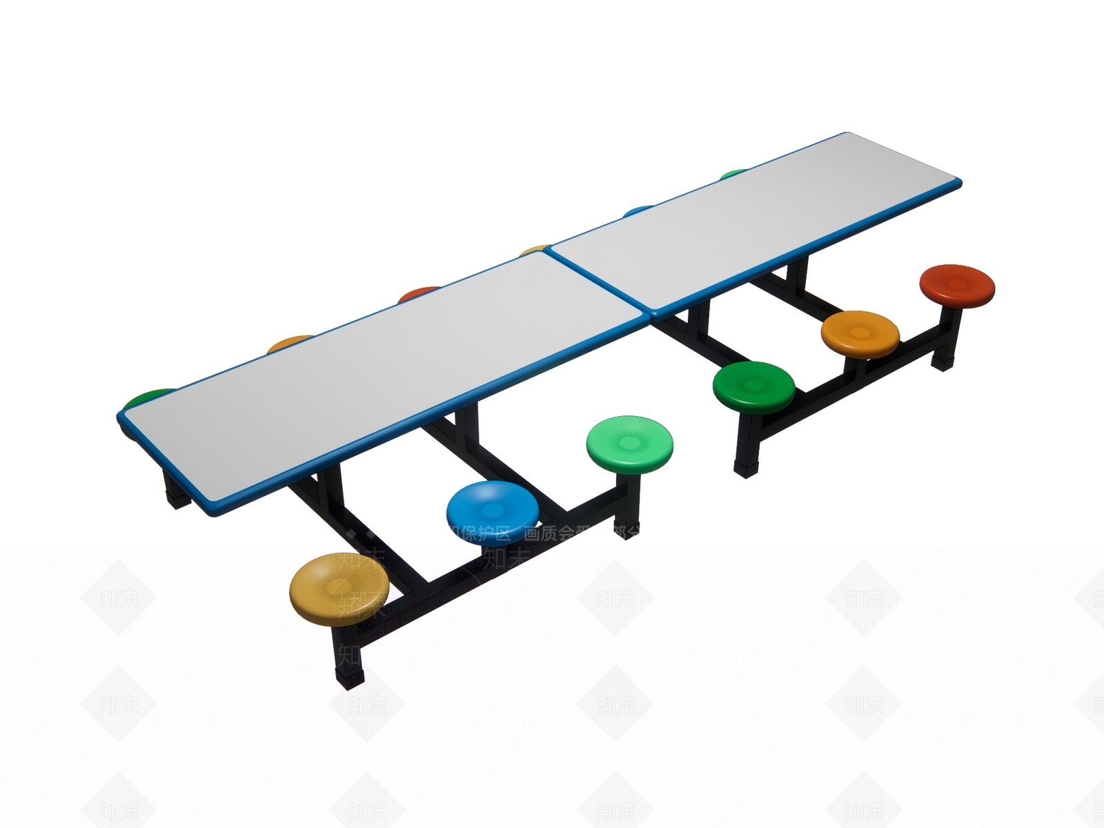 现代食堂餐桌椅SU模型下载【ID:1117668615】