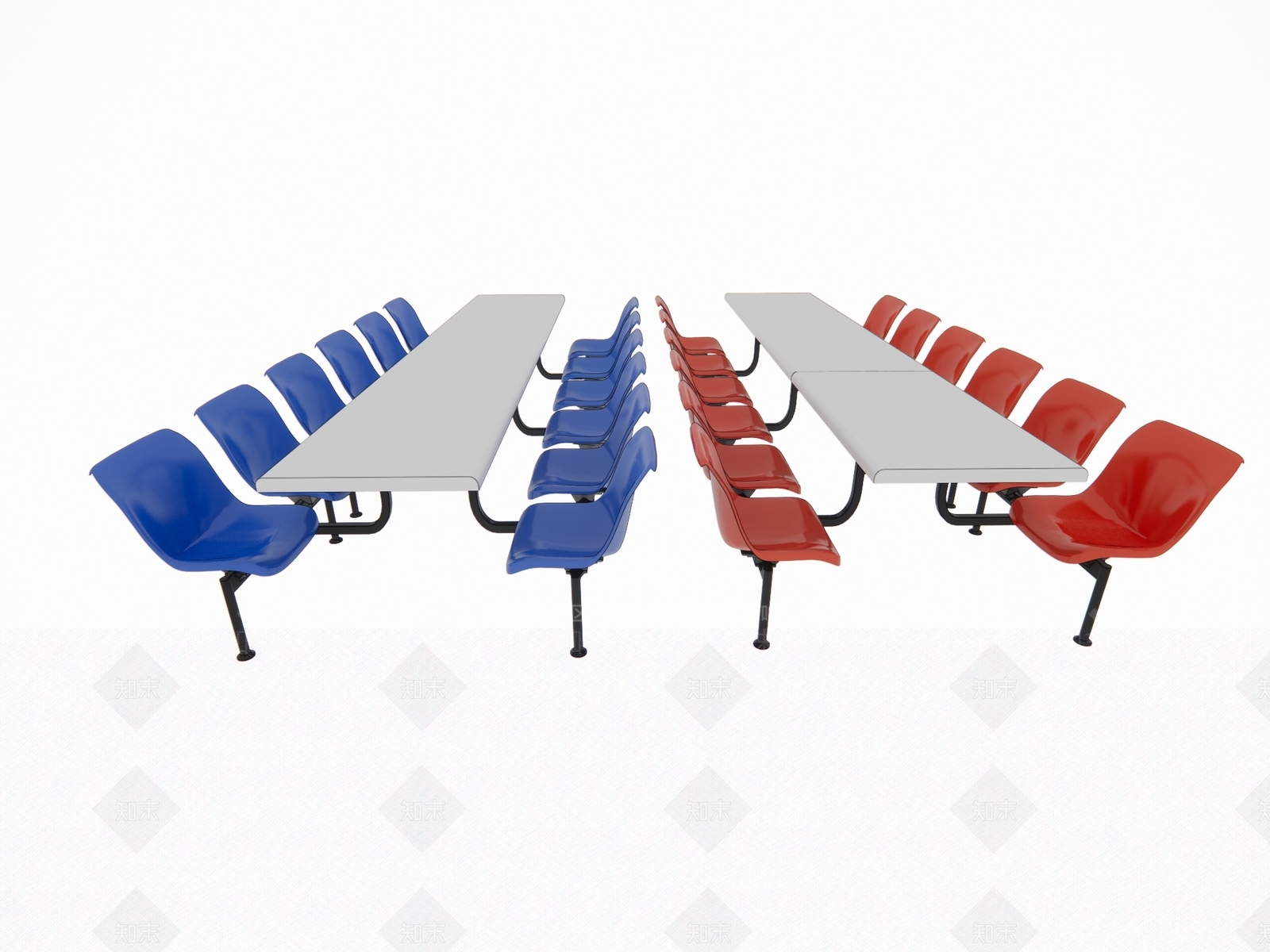 现代食堂餐桌椅SU模型下载【ID:1117668581】