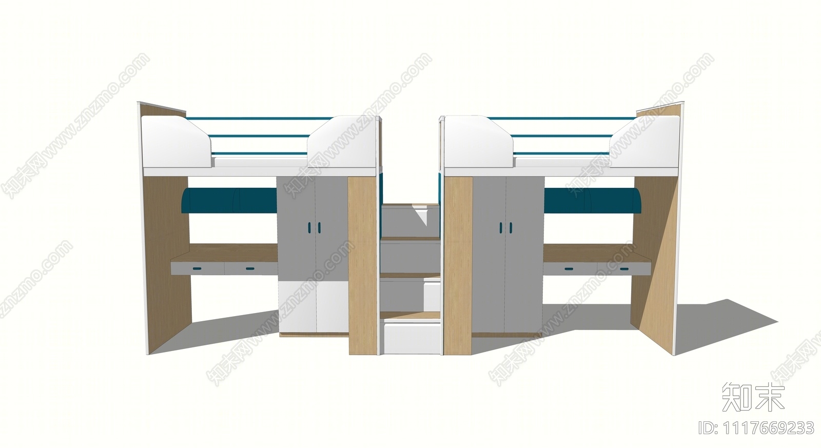 现代双层床SU模型下载【ID:1117669233】
