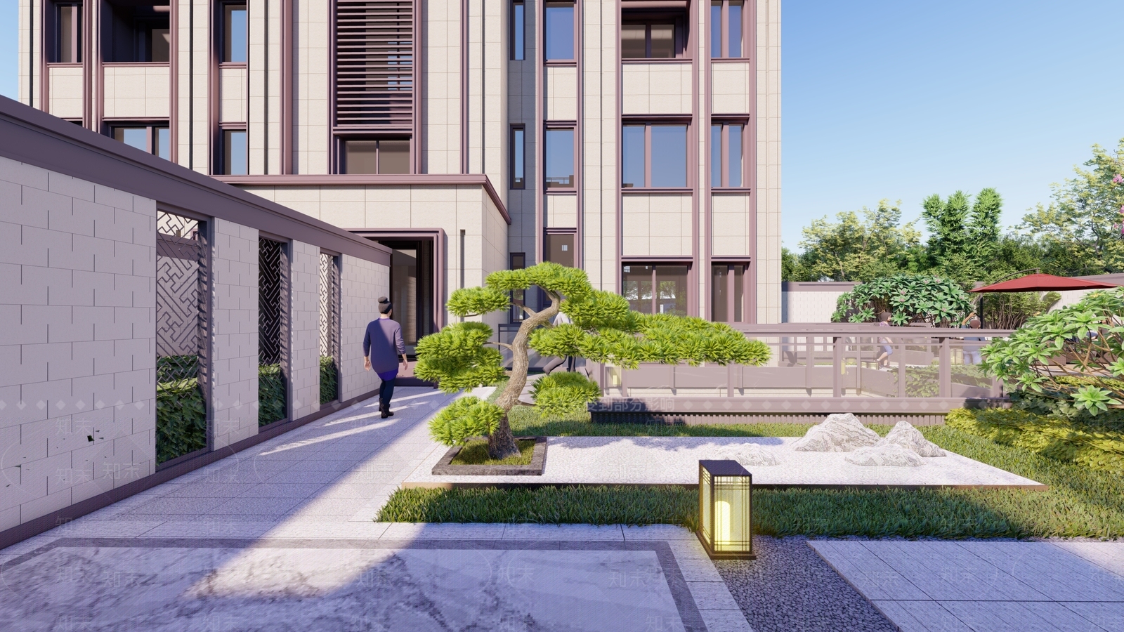 新中式样板房景观设计SU模型下载【ID:1117677903】