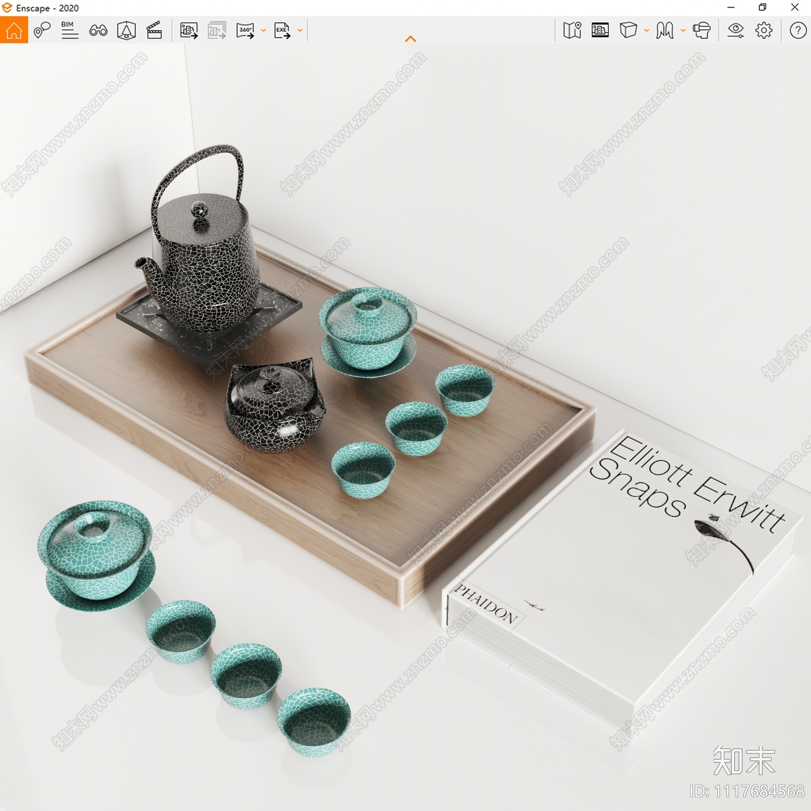 新中式茶具SU模型下载【ID:1117684568】