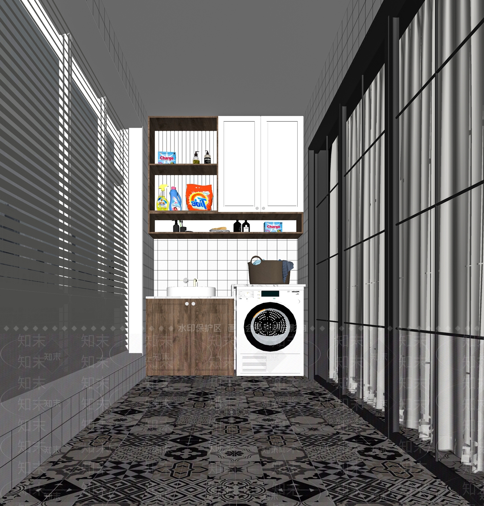 现代家居阳台SU模型下载【ID:1117688820】