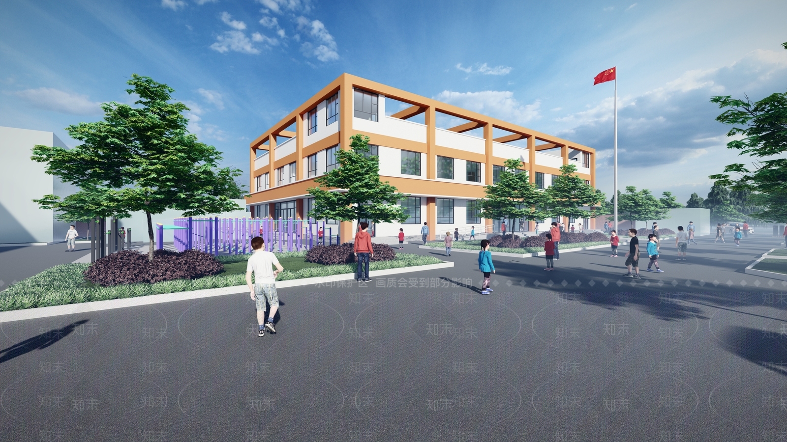 现代小学食堂SU模型下载【ID:1117688286】