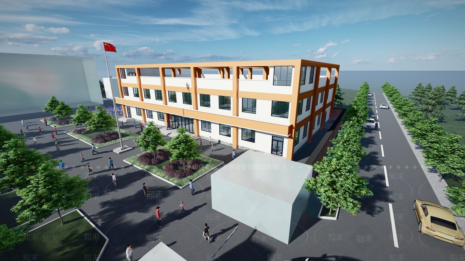 现代小学食堂SU模型下载【ID:1117688286】