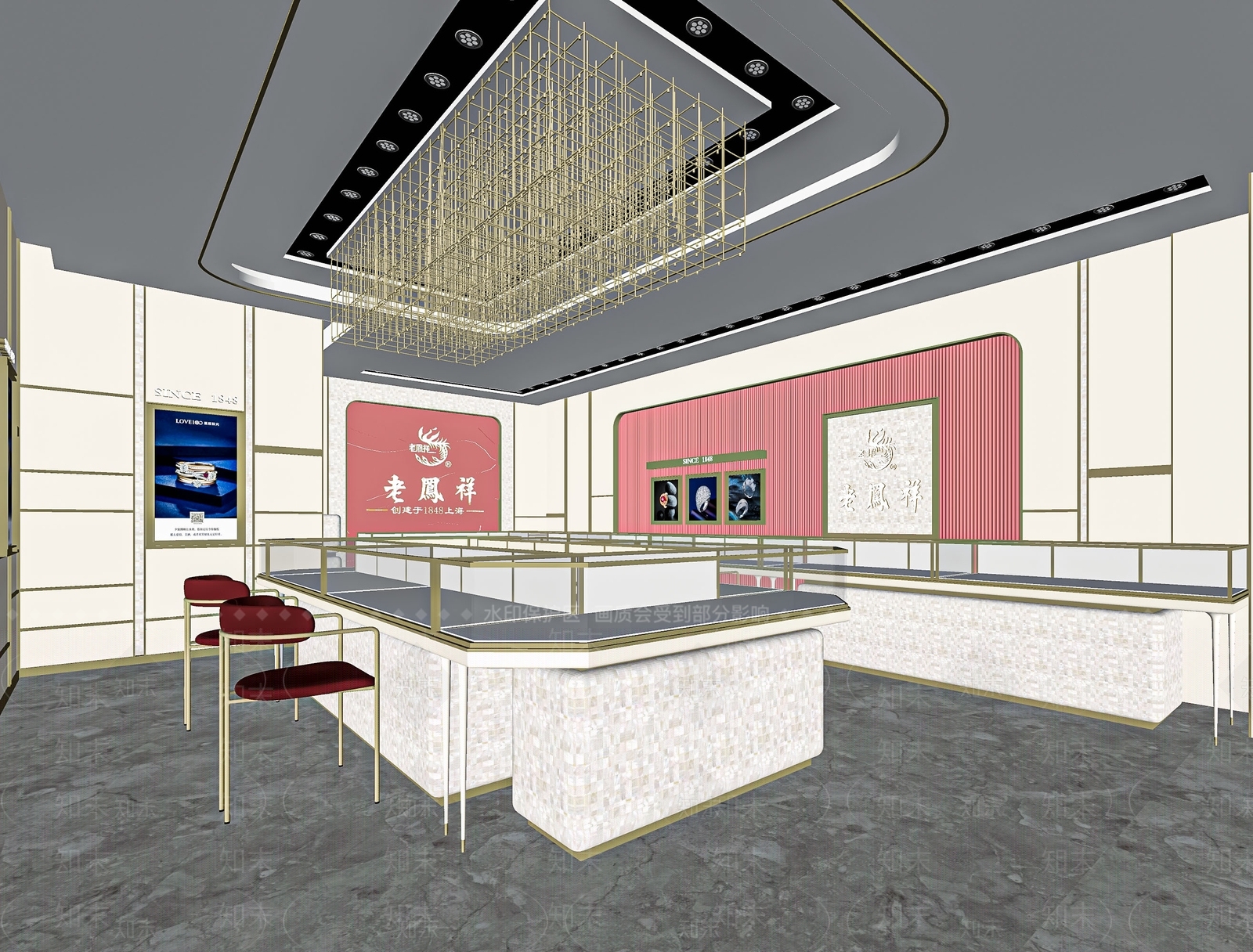 现代珠宝店SU模型下载【ID:1117689626】