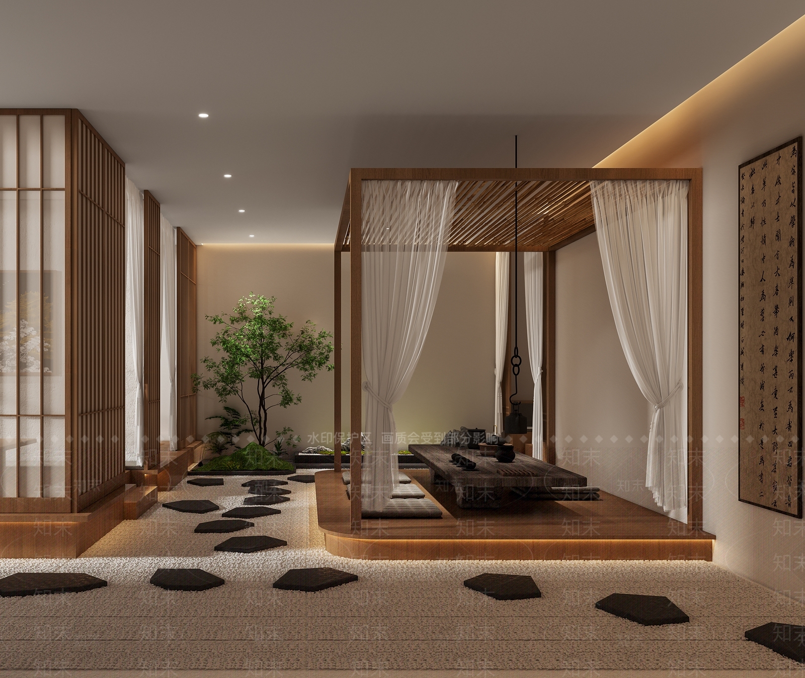 新中式茶馆3D模型下载【ID:1117695587】