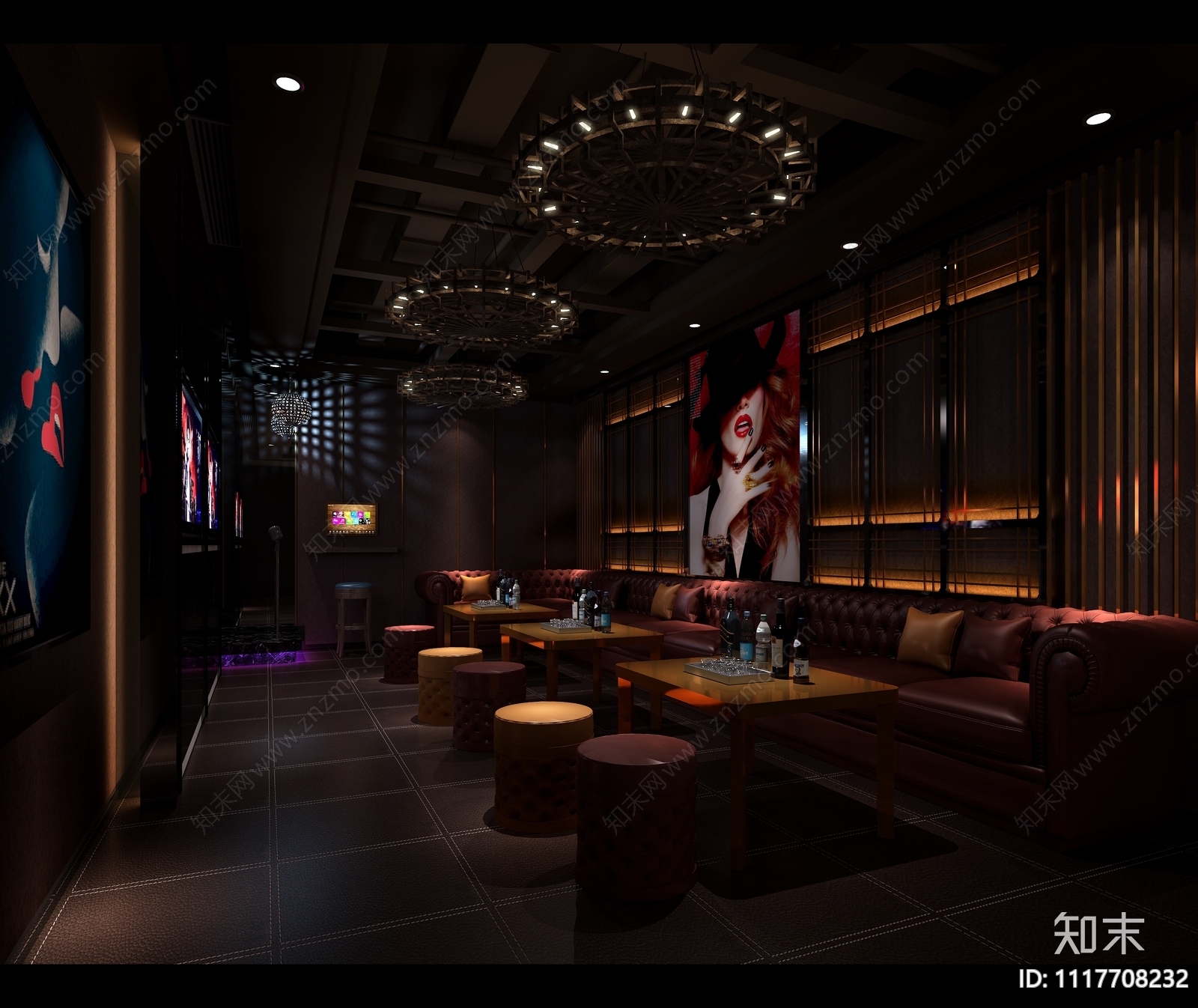 兰天火吧娱乐空间设计效果图施工图cad施工图下载【ID:1117708232】