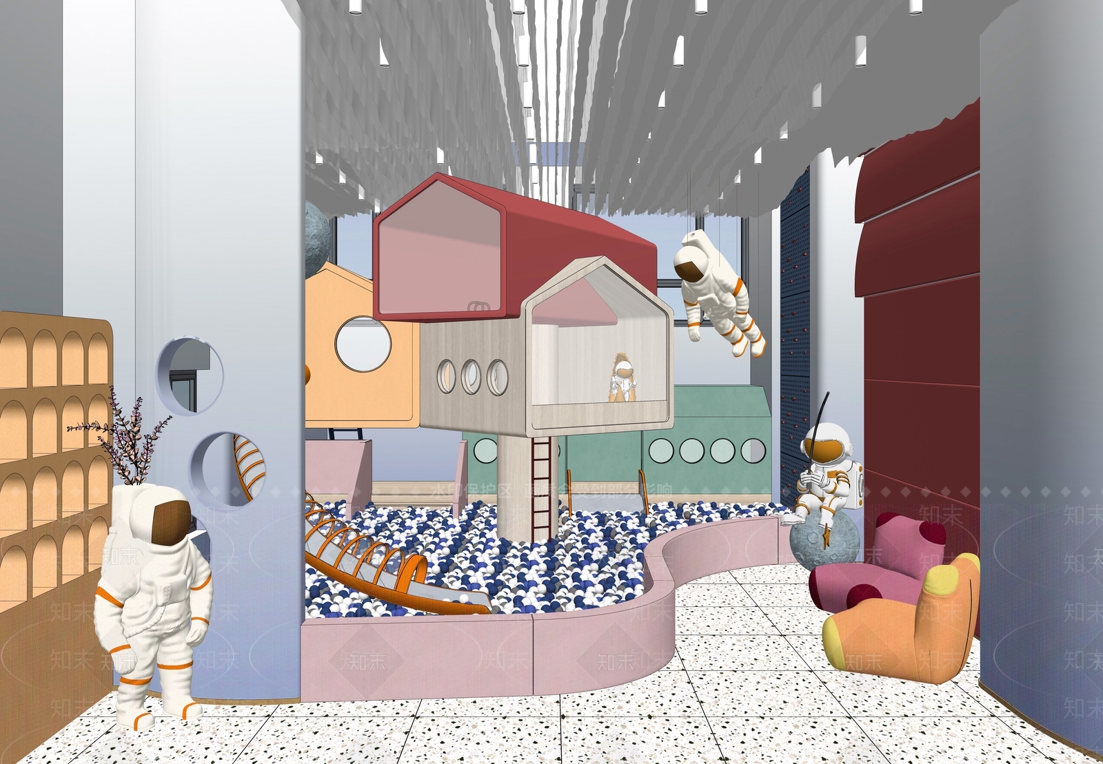 现代儿童活动空间SU模型下载【ID:1118298851】