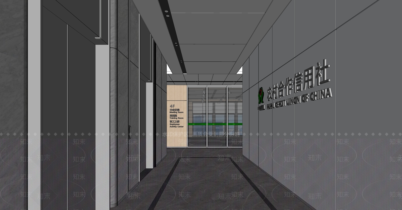 现代公司电梯间SU模型下载【ID:1117713198】
