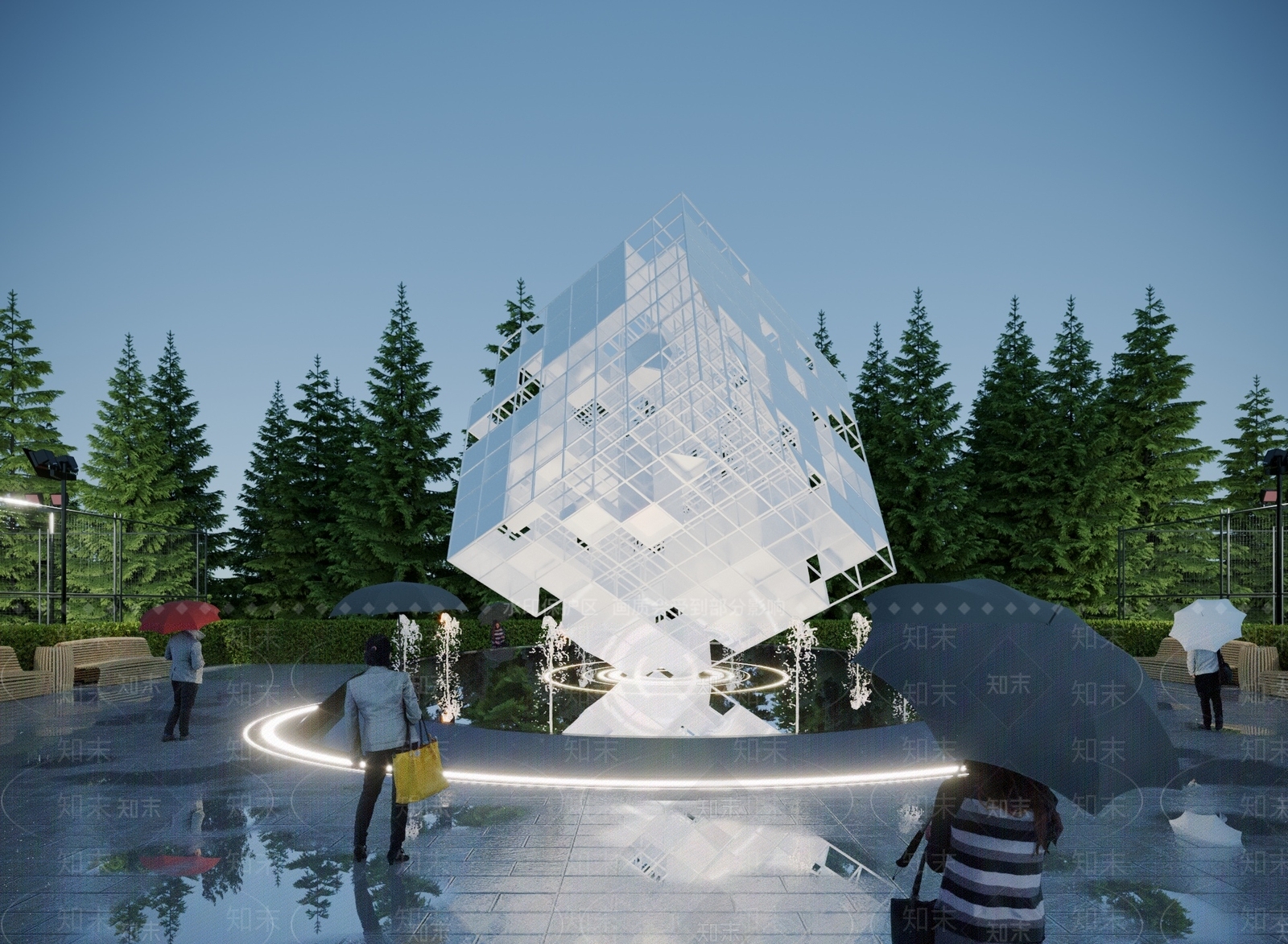 现代广场雕塑3D模型下载【ID:1117721136】