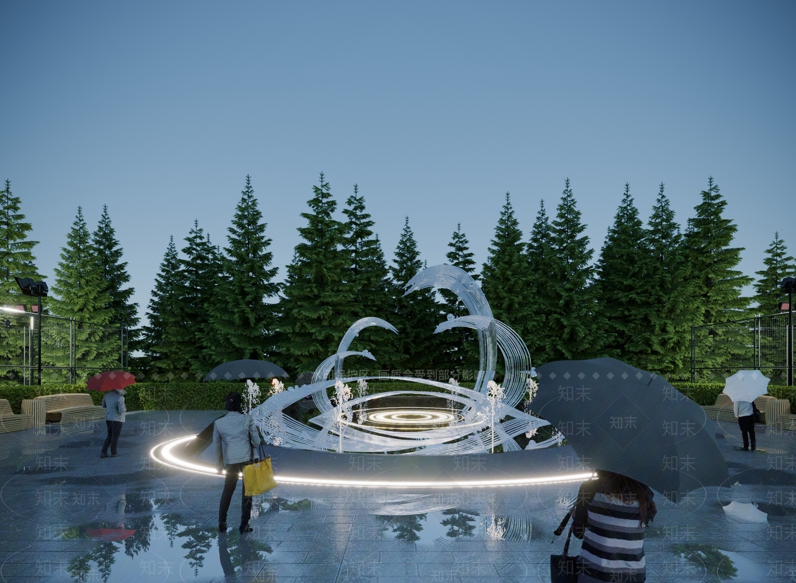 现代广场雕塑3D模型下载【ID:1117721559】