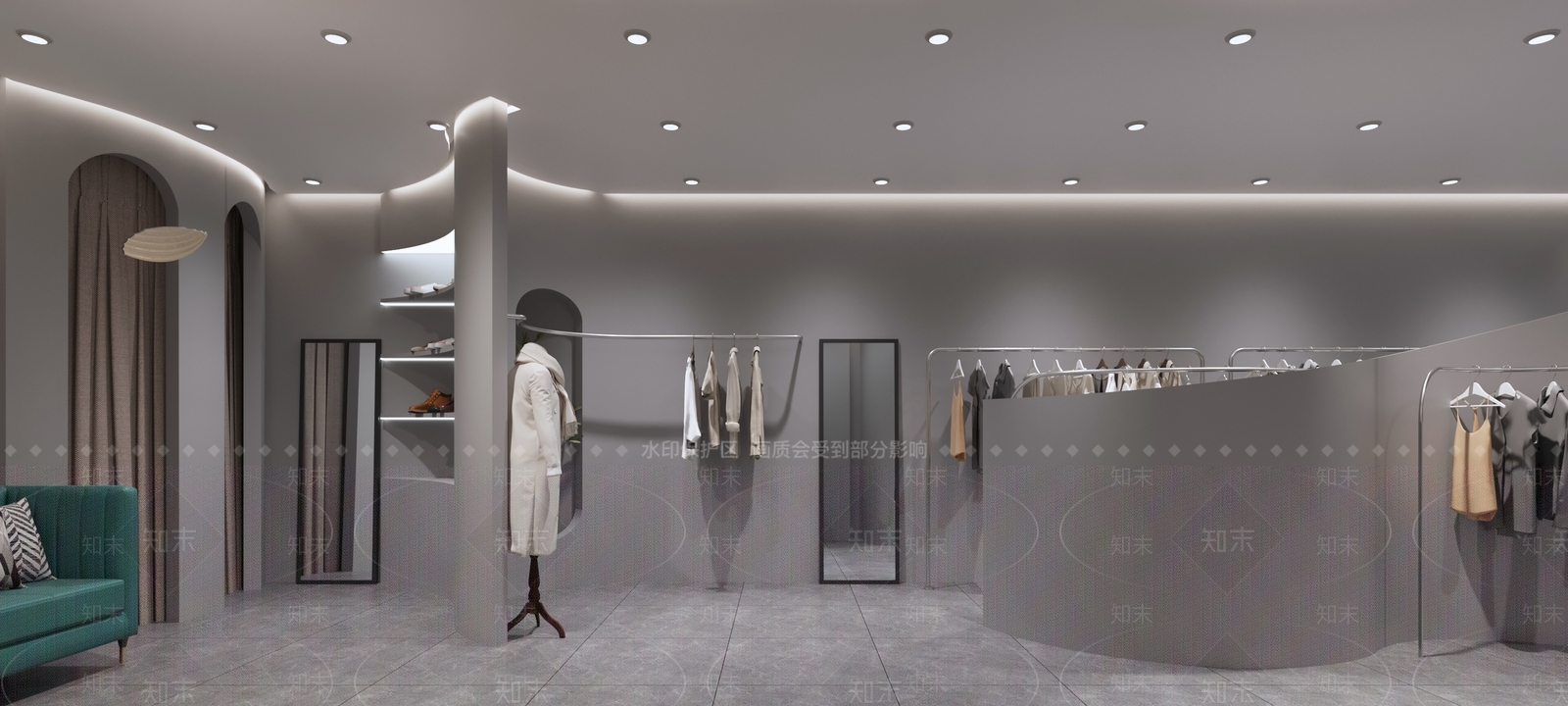 现代服装店3D模型下载【ID:1117755044】