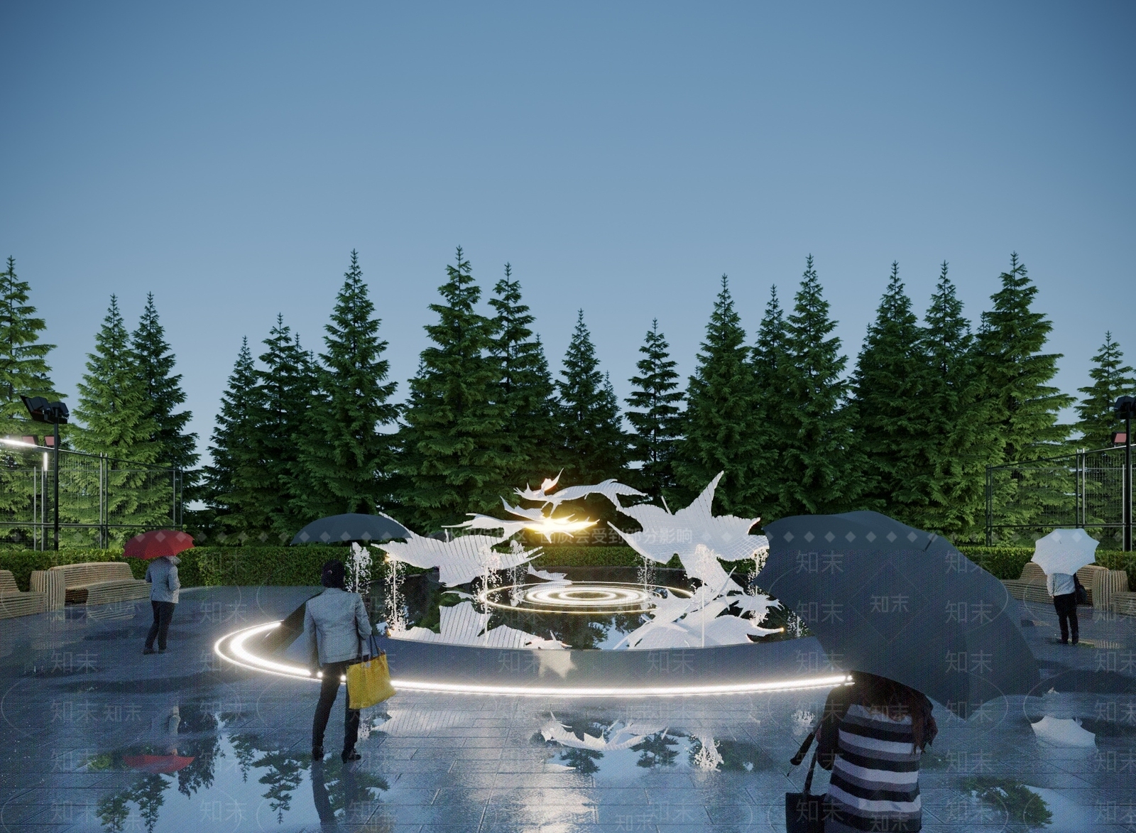 现代广场雕塑3D模型下载【ID:1117729899】