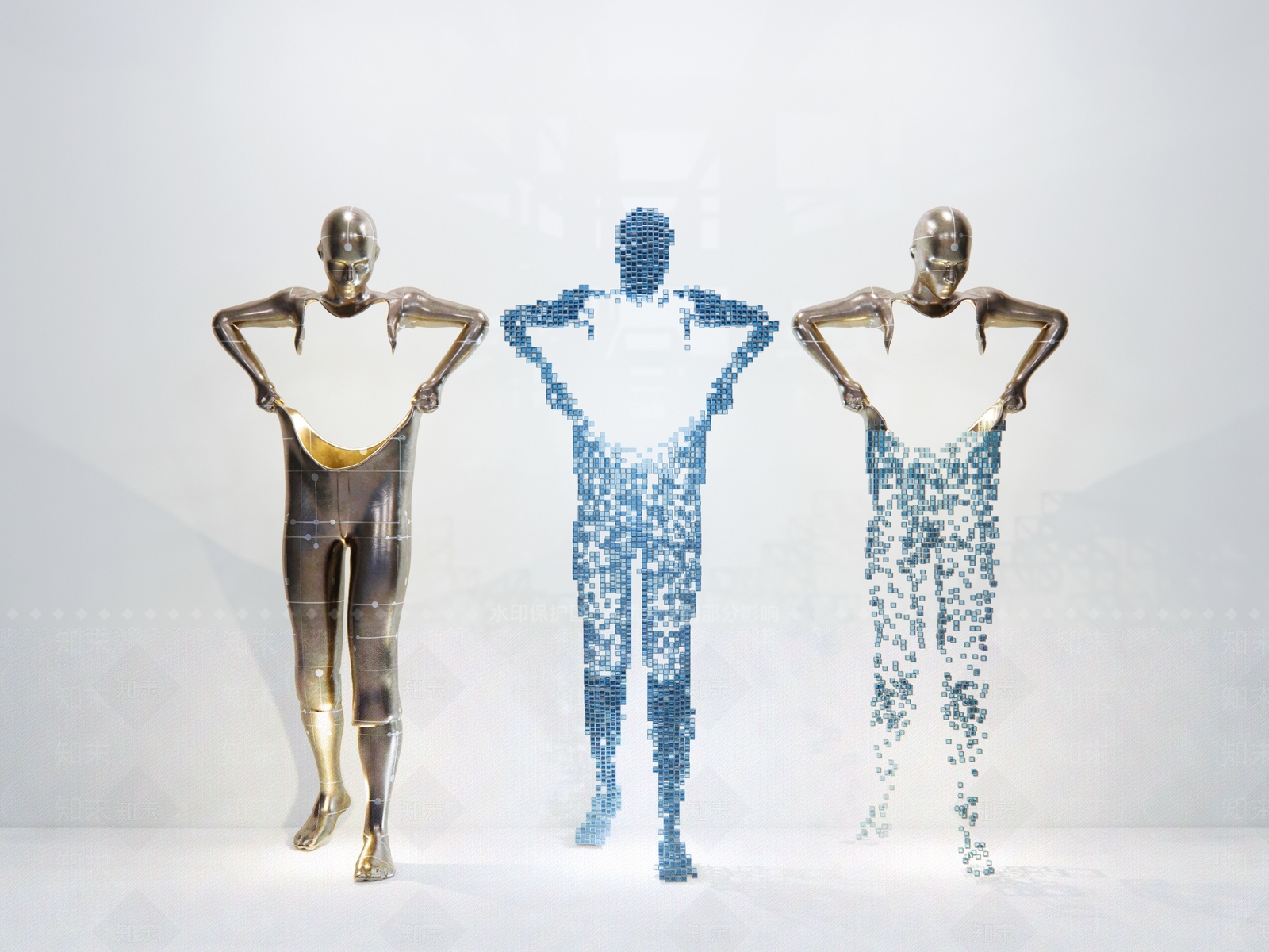 现代人像雕塑SU模型下载【ID:1117736073】