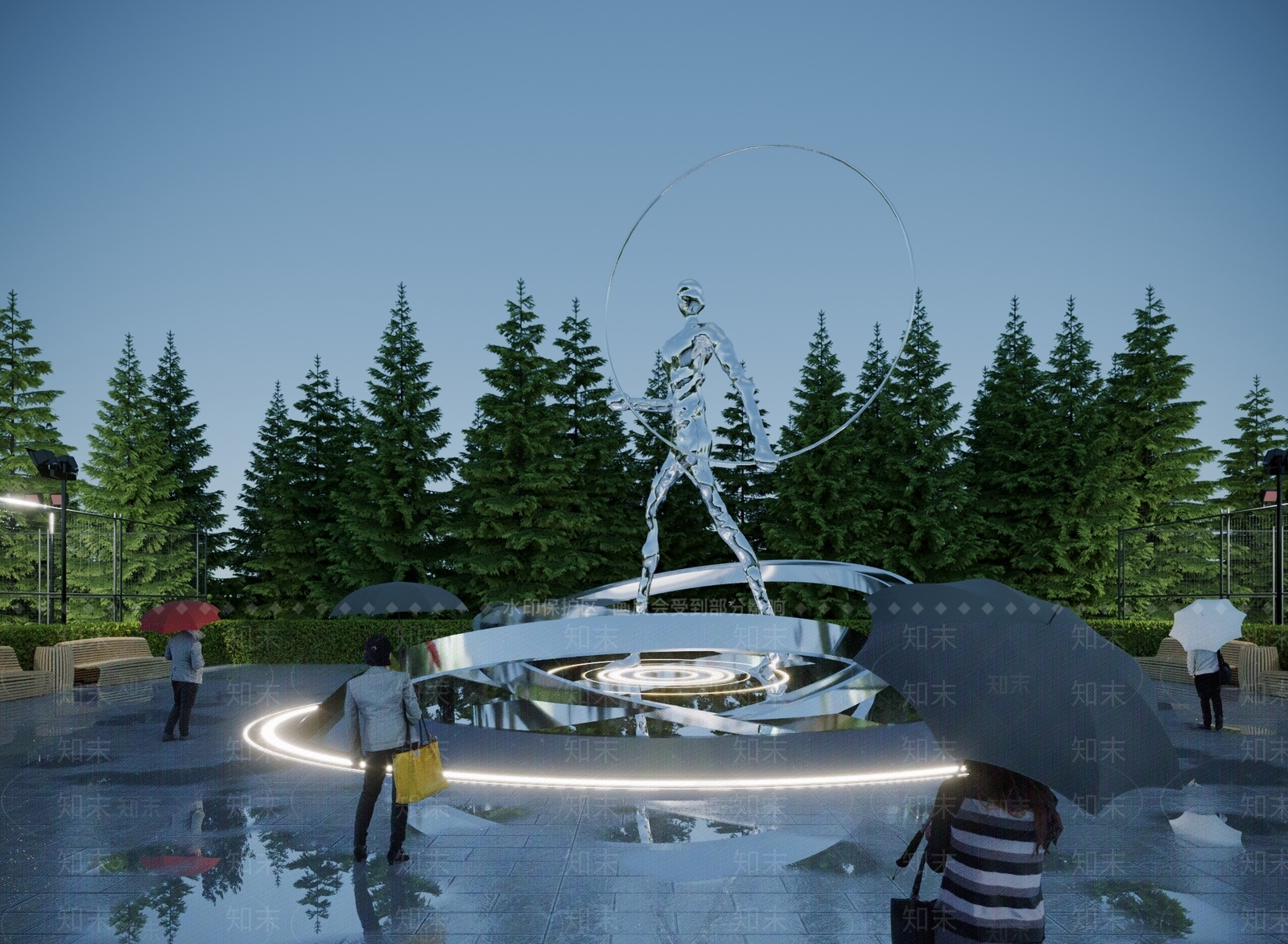 现代广场雕塑3D模型下载【ID:1117743000】