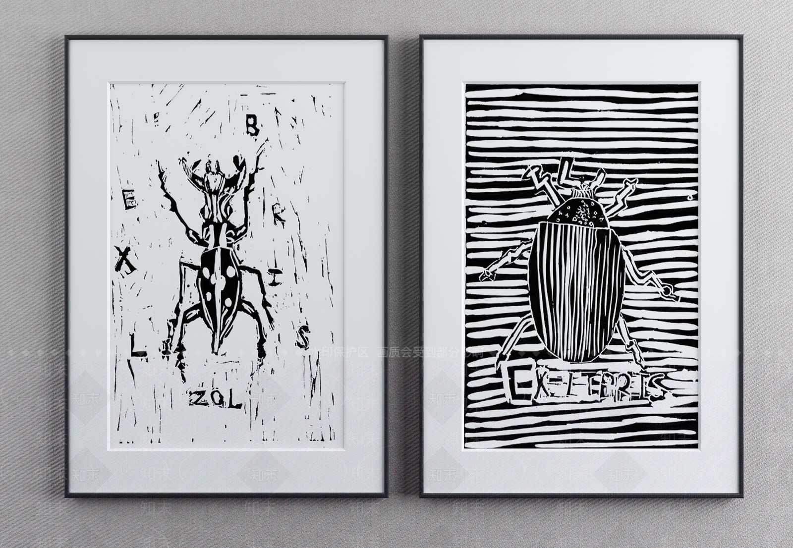 现代客厅版画装饰画3D模型下载【ID:1117751578】