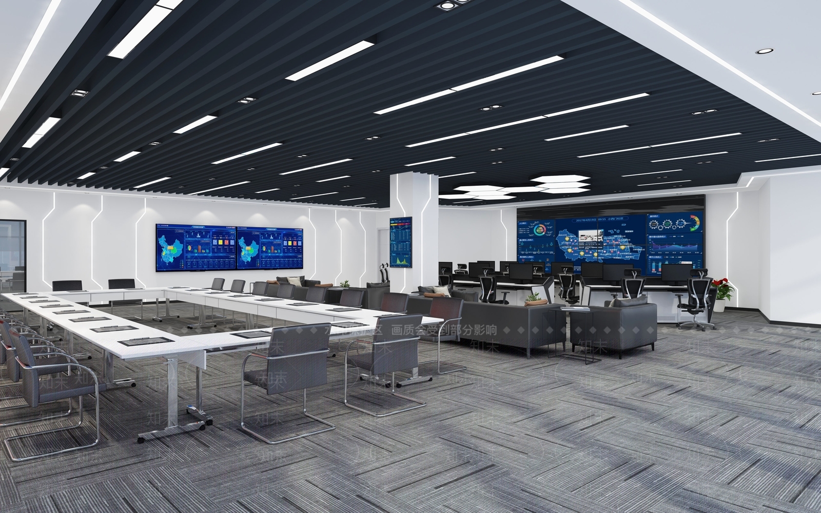 现代指挥控制大厅3D模型下载【ID:1117752302】