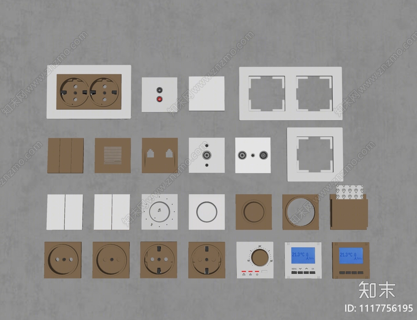 现代开关插座组合SU模型下载【ID:1117756195】