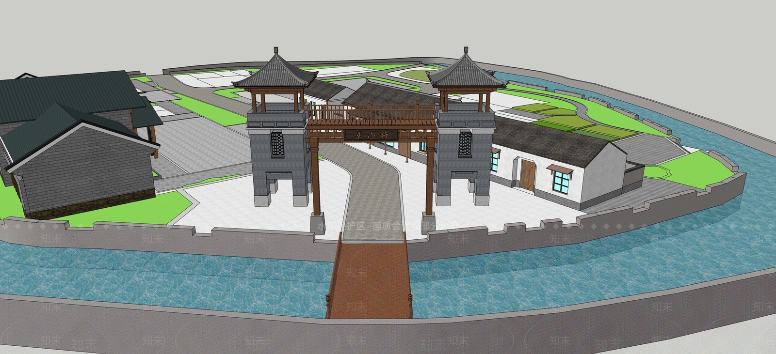 中式古建筑SU模型下载【ID:1117757839】