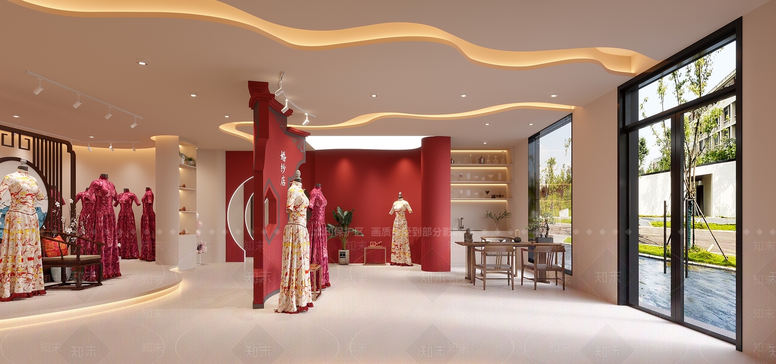 新中式婚纱摄影店3D模型下载【ID:1117776406】