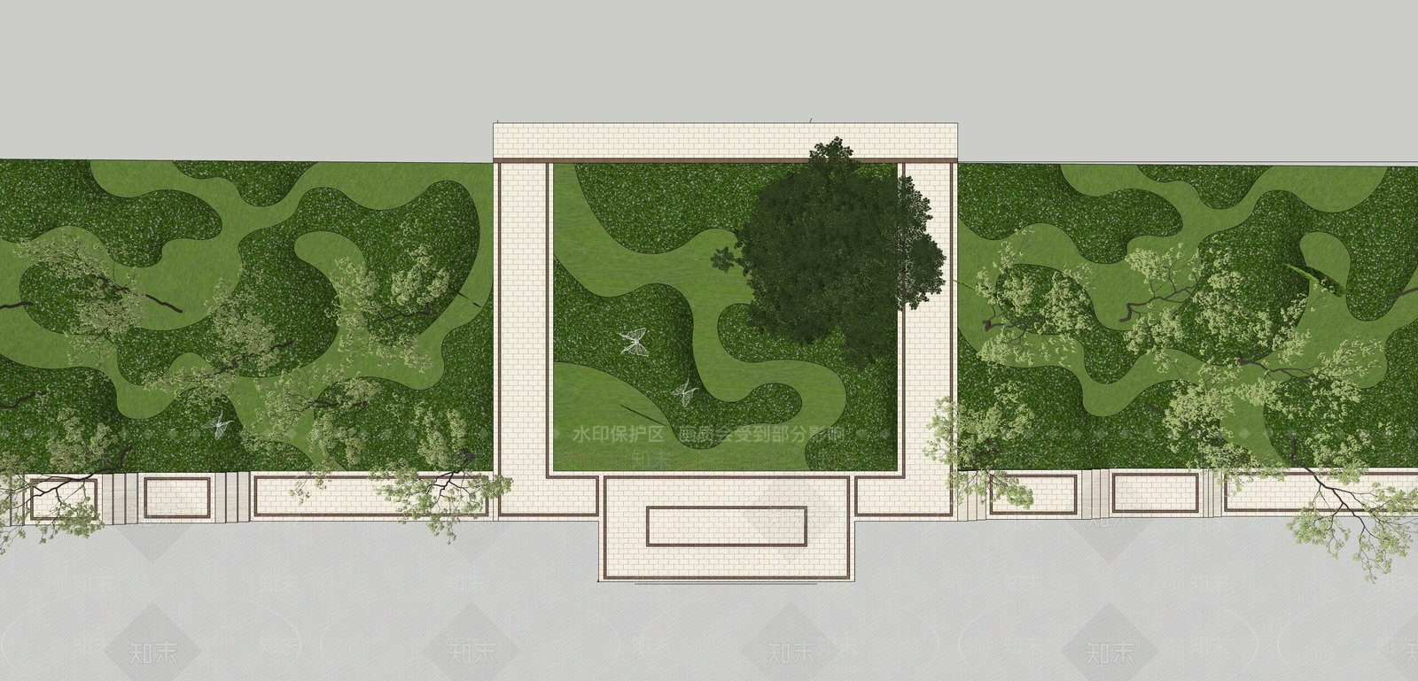 现代微地形景观SU模型下载【ID:1117780084】