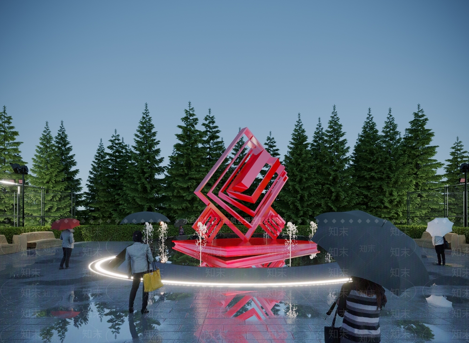 现代广场3D模型下载【ID:1117784358】