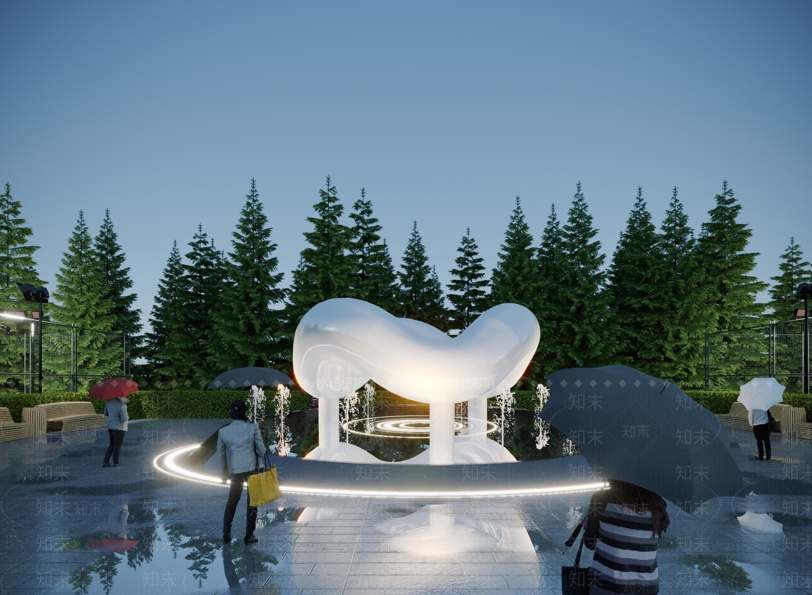 现代广场异形雕塑小品3D模型下载【ID:1117789923】