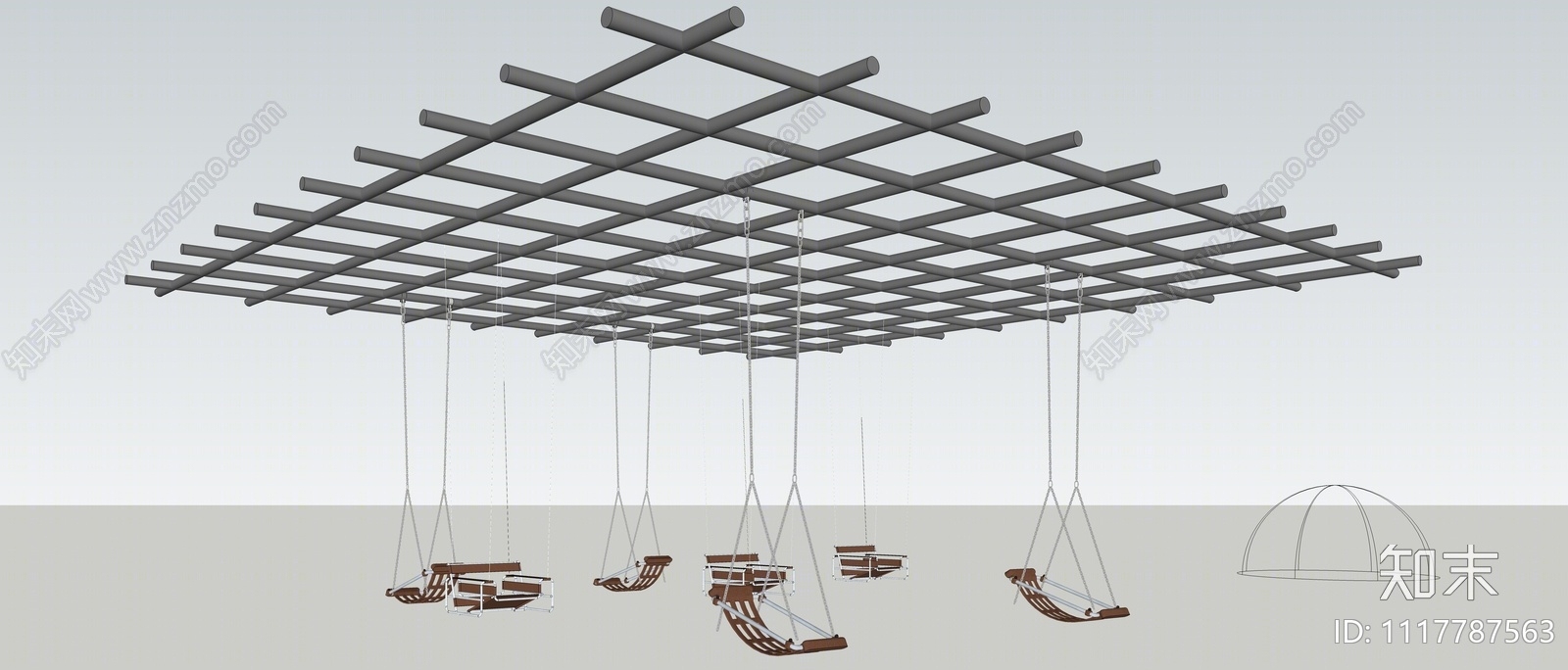 现代森林秋千SU模型下载【ID:1117787563】