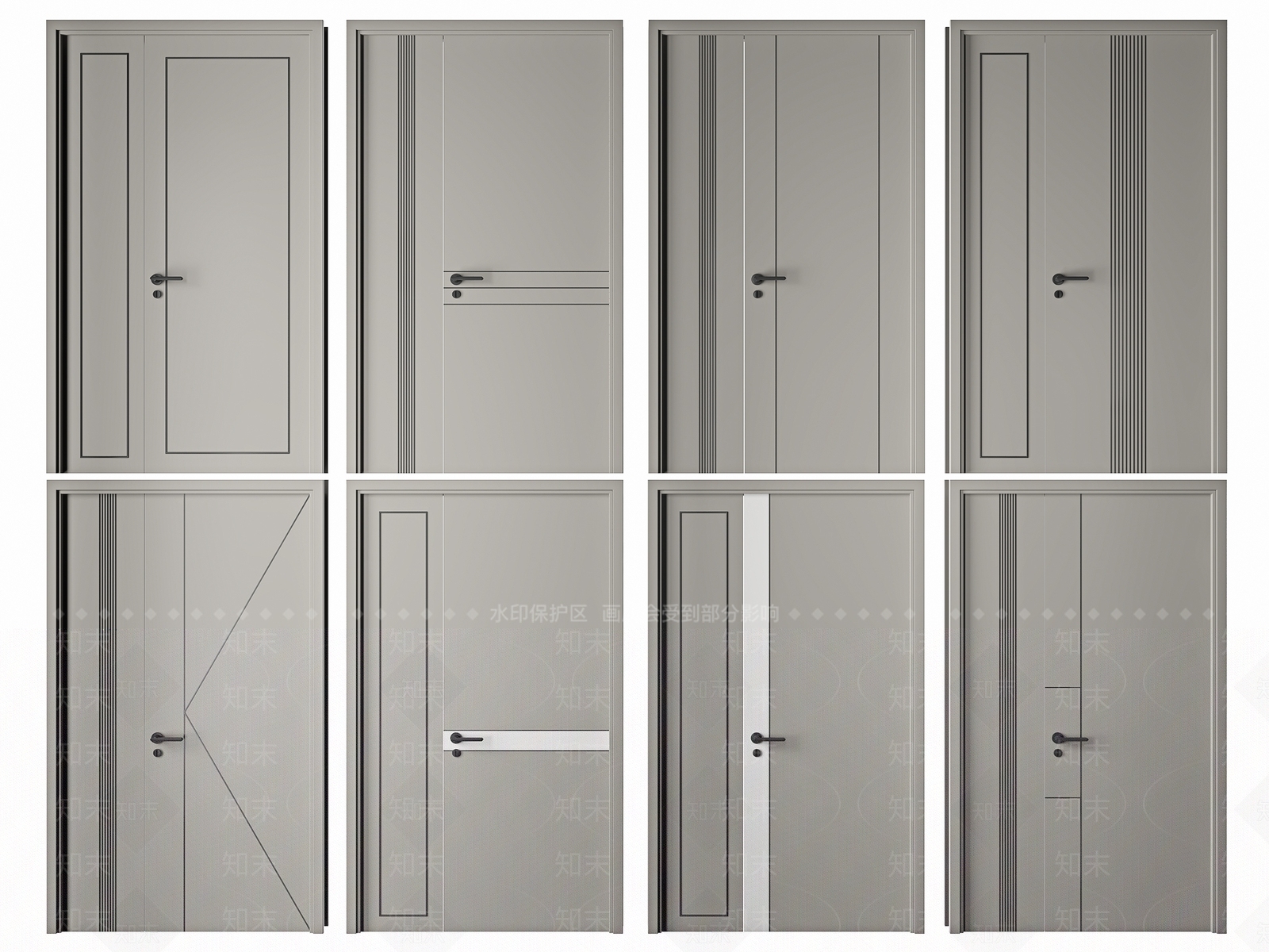 现代子母门3D模型下载【ID:1117789819】