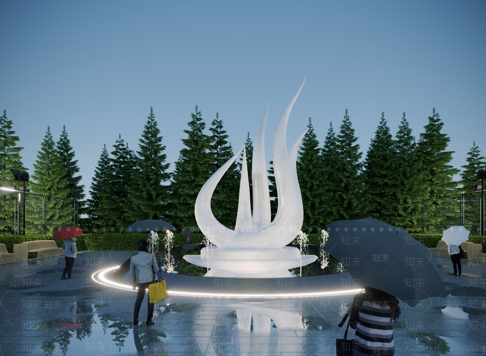 现代广场异形雕塑小品3D模型下载【ID:1117792987】