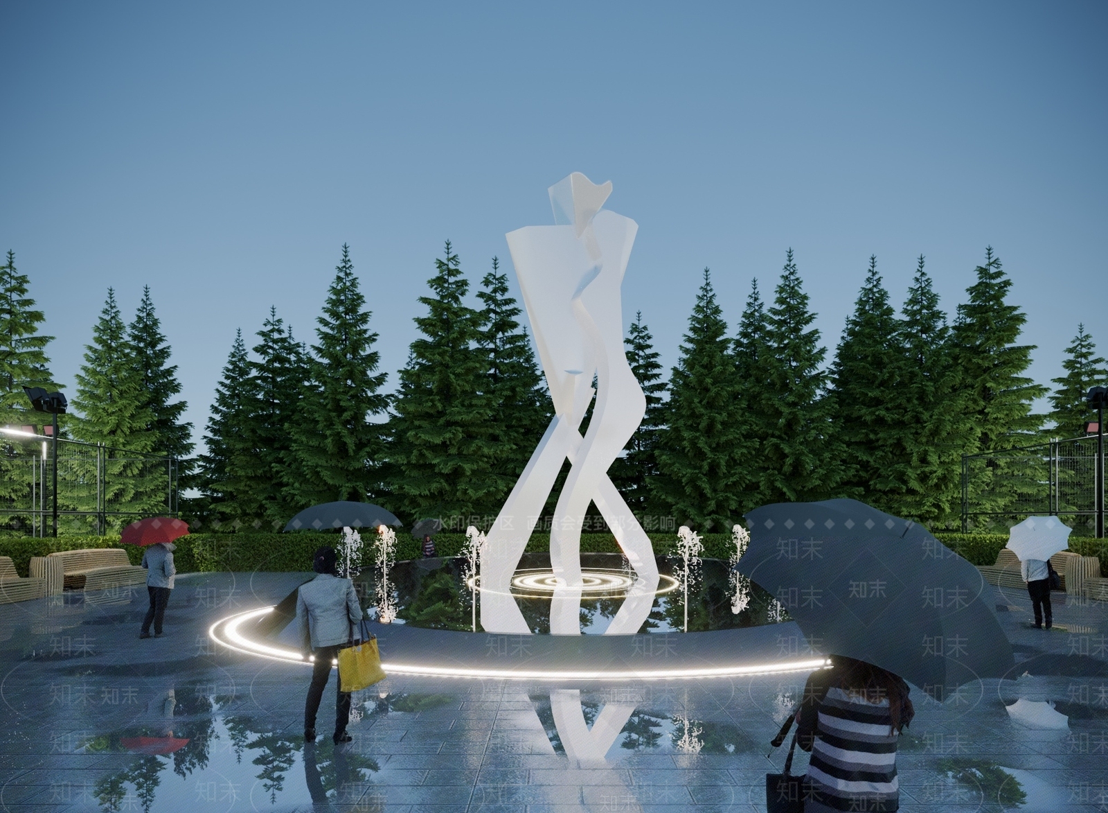 现代广场异形雕塑小品3D模型下载【ID:1117793878】