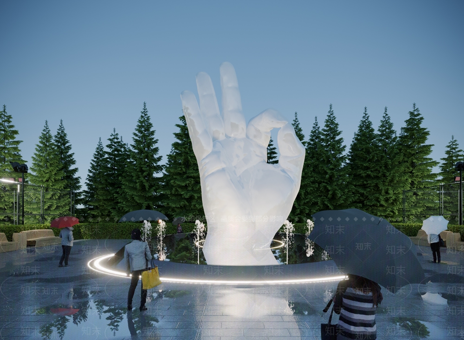 现代广场异形雕塑小品3D模型下载【ID:1117796422】