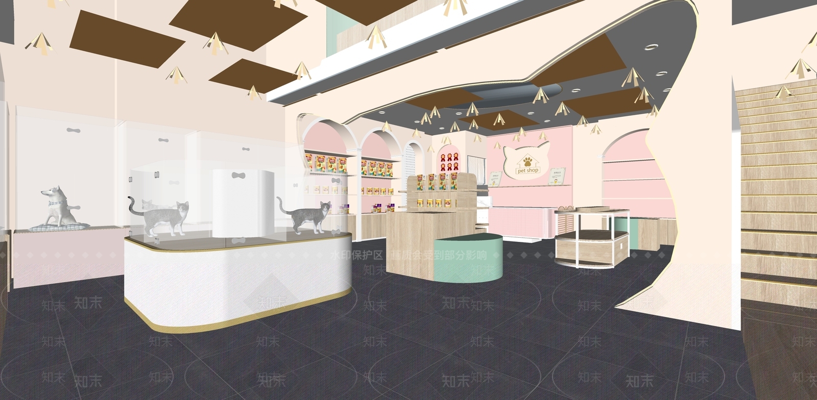 现代宠物店SU模型下载【ID:1117803997】