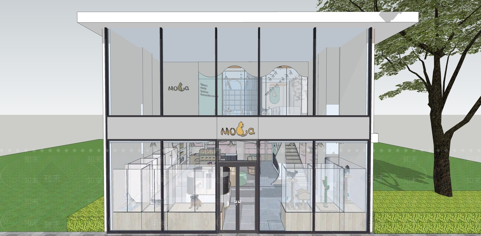 现代宠物店SU模型下载【ID:1117803997】