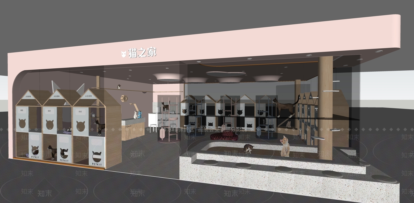 现代宠物店SU模型下载【ID:1117804131】
