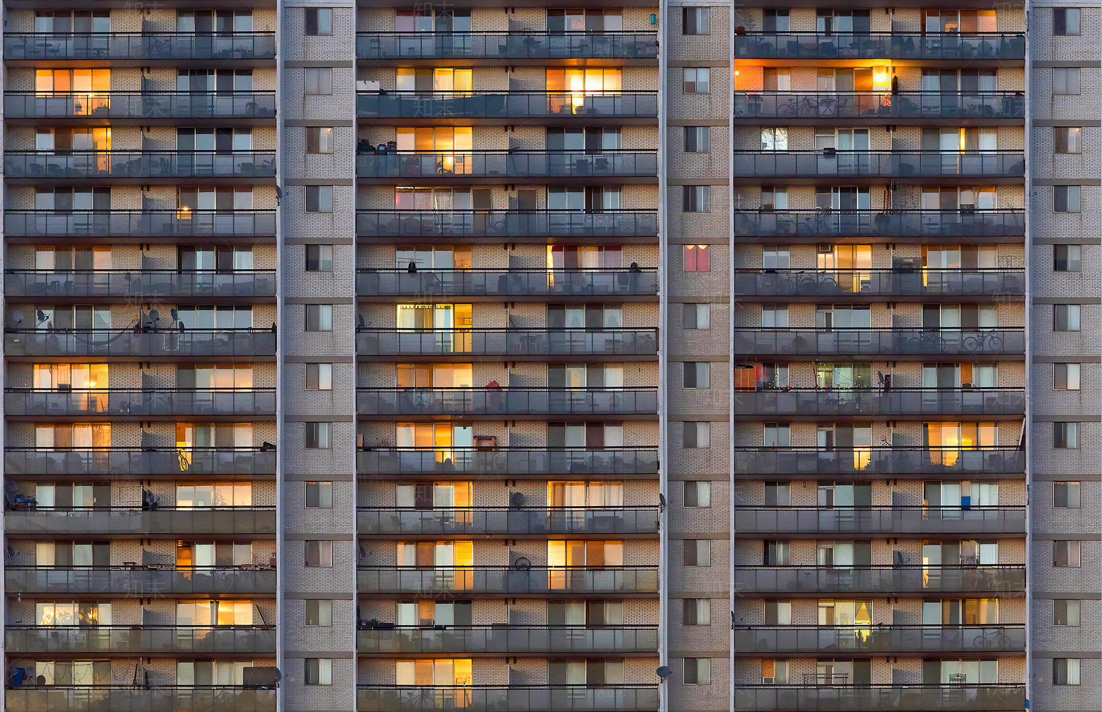 夜景小区建筑外立面贴图贴图下载【ID:1117806819】